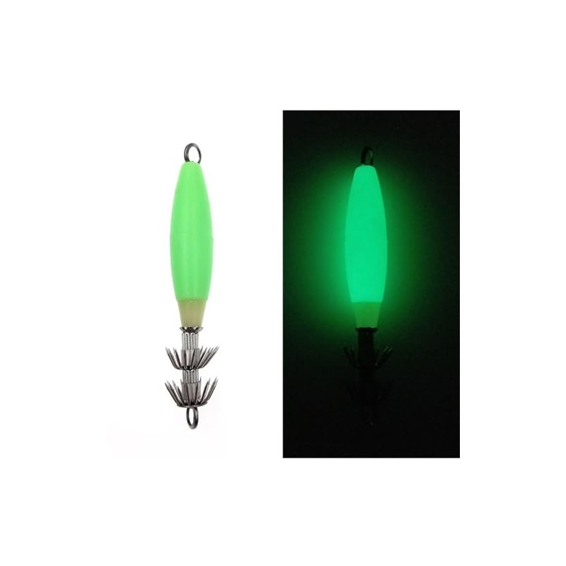 FOLANDO 5pcs Luminous Saltwater Fishing Lures, Squid Octopus Fishing Squid