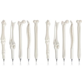 Allbusky Novelty Bone Shape Ballpoint Pens 0.7mm Black Ink for Doctors Nurses Medics Gift School Office Stationery Set of 10 (Black Ink)