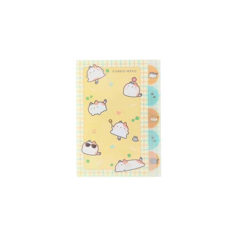 Sunstar Bungu S2172909 Zundo Cat Clear File, 5 Pockets, Flyer
