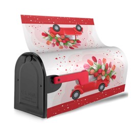Joyidec Mothers Day Tulips Truck Mailbox Covers Magnetic Letter Post Box Cover Mail Wraps Garden Decorations Standard Size 21 X 18 in