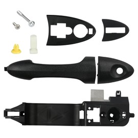 TQPONLY Exterior Door Handle & Reinforcement Plate Kit,for 2000-2007 Ford Focus Front Left Driver Side,Replaces 81970 6S4Z-5426685-C 6S4Z-5426685-A Outer Door Handle Assembly with Bracket Base