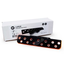 PNW Custom Large Slimline Orange 13 Hole Magnetic Frag Rack w/Frag Lock | Acrylic Plugs Reef Coral Frag Holder for Aquarium (1/2" Glass Magnet)