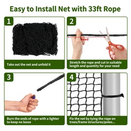 Baseball Softball Backstop Nets - Heavy Duty Sports Nets, Sports Netting Barrier with 33FT Rope, Sport Nets for ‎Baseball Basketball Soccer Lacrosse Hockey