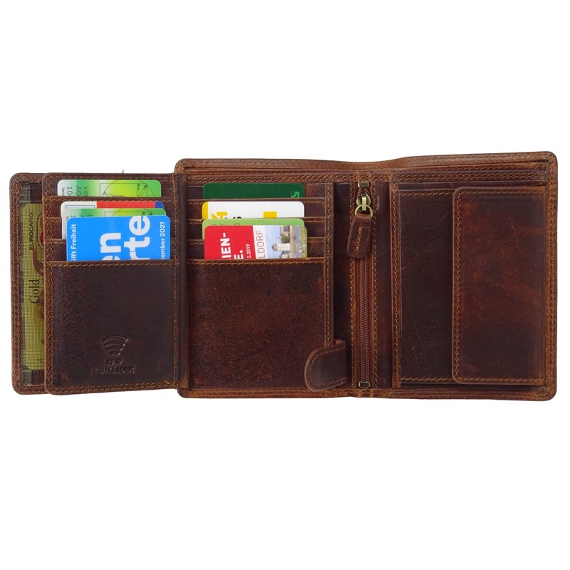 Large Leather Wallet for Men with RFID Protection, Large Wallet