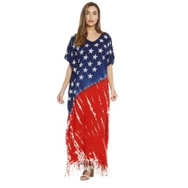 Riviera Sun American Flag Caftan/Caftans/Summer Dresses Plus Size 21627-2X