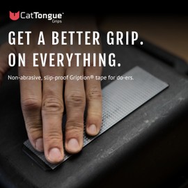 CATTONGUE GRIPS Non-Abrasive Grip Tape Wrap - 2” Thick Heavy-Duty, Waterproof Anti-Slip Tape for Wrapping Tools, Industrial & Commercial Uses - Indoor & Outdoor Anti-Slip Solution (Black, 60ft)