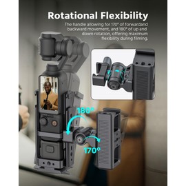 ROZOER 77mm/3.03" Mini Multi Functional Rotatable Side Handle with NATO Clamp for Pocket 3 Cage, Phone Cages Rigs – Perfect for Live Streaming and Video Shooting