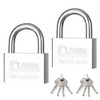 GLOWZEN 2 PCS Stainless Steel Padlock with Key,Waterproof and Rustproof