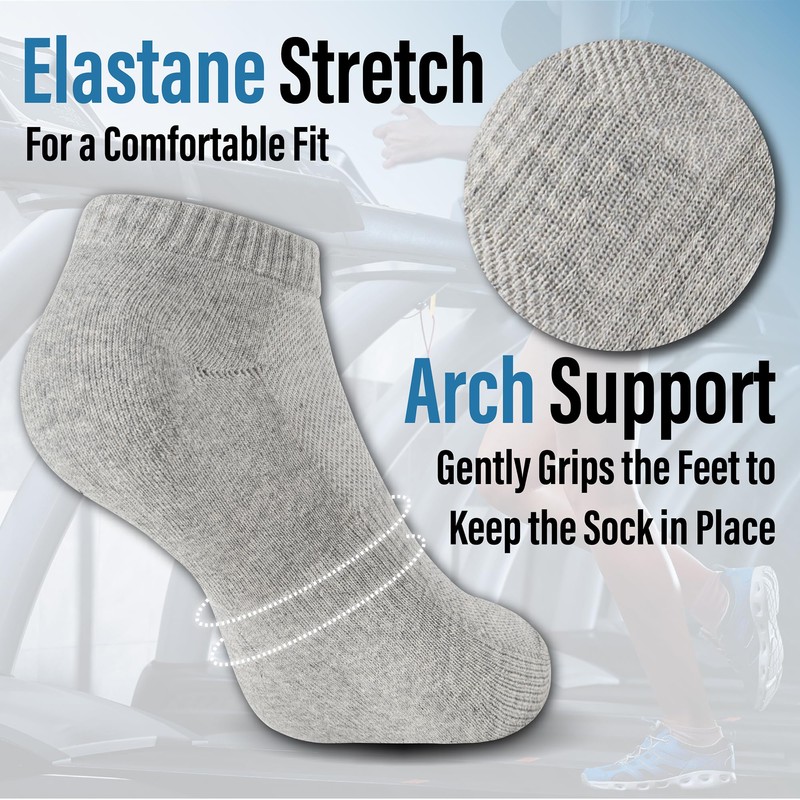 The Essentials Wardrobe 6PK Ladies Half Terry Trainer Socks -