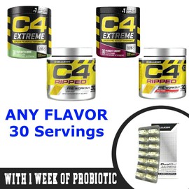 Cellucor C4 30 or C4 Extreme 30 Pre WORKOUT minor clumping & FREE PROBIOTIC!!!