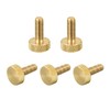 sourcing map Pack of 5 Brass Knurled Screws M5 x