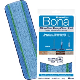 Bona Mop Microfiber Deep Cleaning Pad for Hardwood & Hard Surface Floors - 1-Pack - For Use With Bona Mops - Dual Zone Cleaning