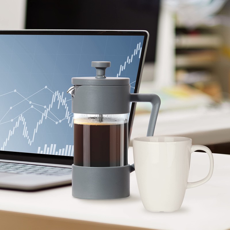 Oggi French Press Coffee Maker (12oz)- Borosilicate Glass, Coffee Press,