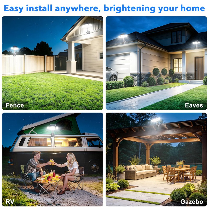 Tryme Clip On Solar Lights Outdoor, Motion Sensor, 231 LEDs