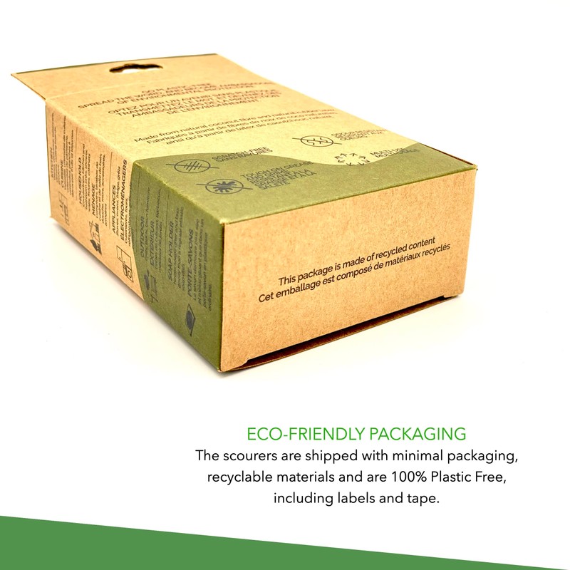 Biodegradable Natural Coconut Fiber and Rubber Latex, Kitchen Scouring Pads