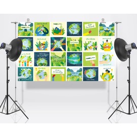 Nepnuser Happy Earth Day Photo Booth Backdrop April 22 Save The Planet Decoration School Classroom Indoor Outdoor Wall Decor (5.9×3.6ft)