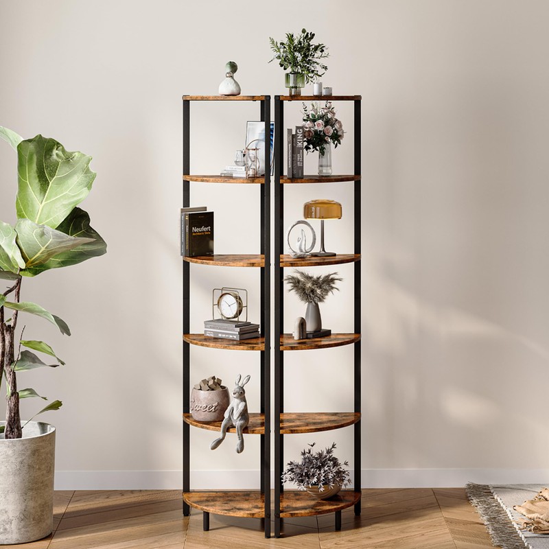 6 Tier Corner Shelf 63.1" Tall Corner Shelves stand Ladder