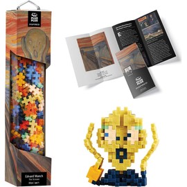 Plus-Plus - Inspired - Edvard Munch - Der Schrei - 350 Teile - Bausteine, Bauen, Lernspielzeug für Kinder, Reise, Reisespielzeug, Hergestellt in Dänemark