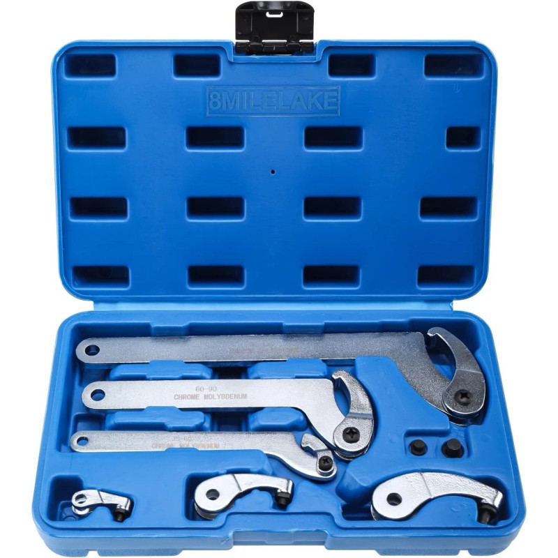 8milelake 8Pcs Adjustable Hook & Pin Spanner Wrench Tool Set