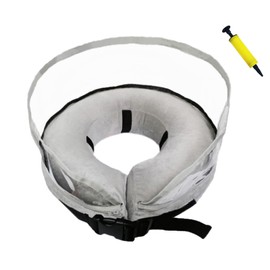 Inflatable Dog Cone Collar for Large Medium Small Dogs, Soft Dog Cone Alternative, Elizabethan Collar Dog Donut Collar E Collar Blow Up Cone for Dogs Cats to Stop Licking After Surgery (Gray, XL)