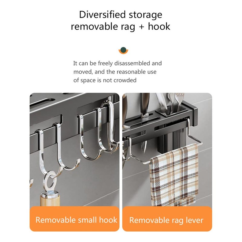 CYlovinho Wall Mounted Knife Holder, Stainless Steel Wall Mounted Multifunctional