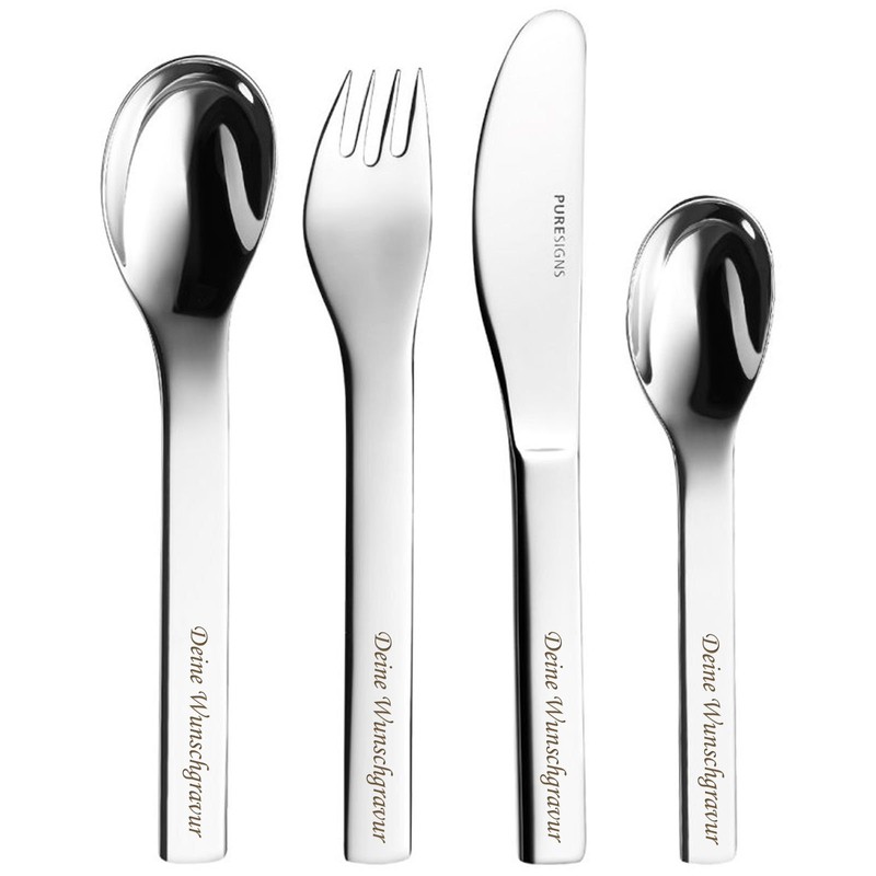 Children's Cutlery One Mini 4 Piece Set with Engraving