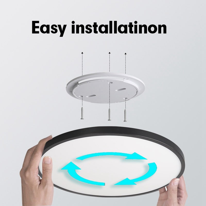LED Ceiling Light Fixture, Black Thin LED Ceiling Lamp,Surface Mount