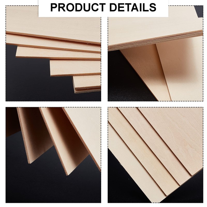 PandaHall Plywood Panels, 20 x 2 mm Basswood Blank Board,