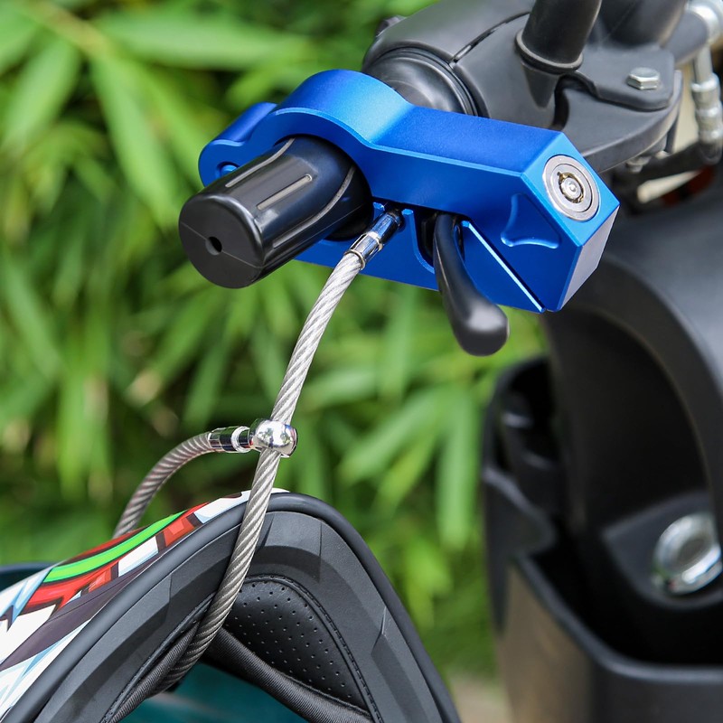 Windance Heavy Duty Solid Handlebar Lock + Helmet Lock Combo