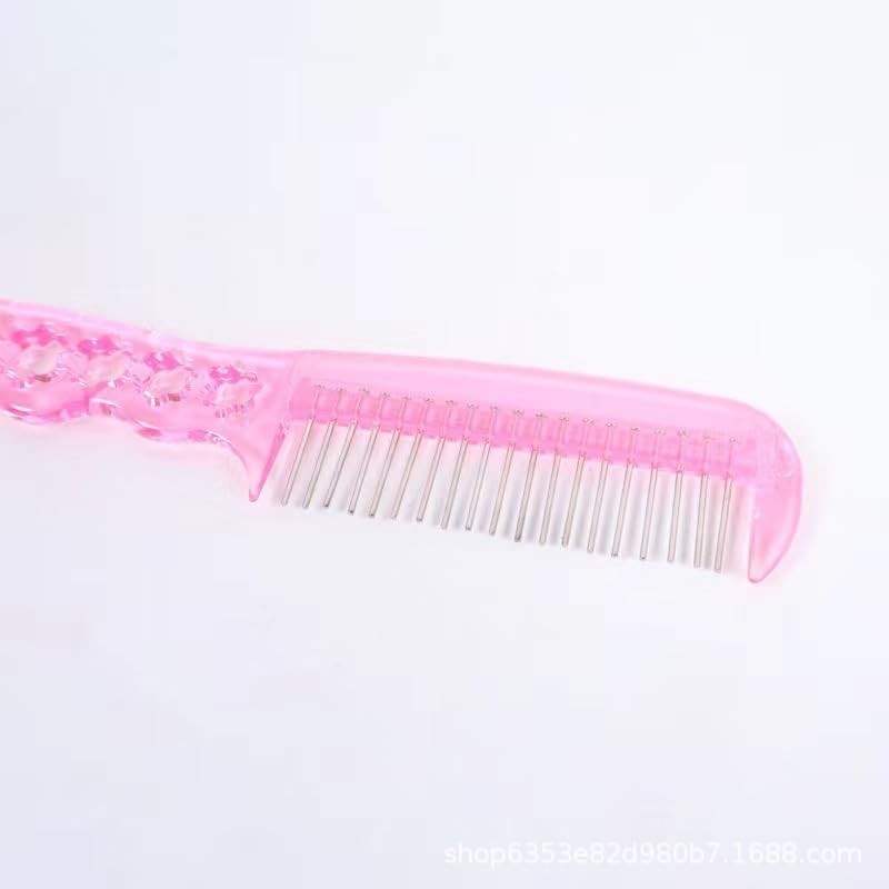 Wig Comb, Wig Brush, Anti-Static, Pink, Metal Pin, Hair Care,