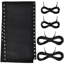 M MAIUS Zero Gravity Chair Replacement Fabric, Anti Gravity Lounge Chair Cloth with 4 PCS Replacement Lace Cords Gravity Chair Accessories Bungee Elastic Patio Recliner Chai (Upgrated Black- 21")