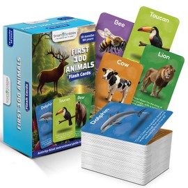 smart scribbles Thick Flash Cards for Toddlers - First 100 Animals, Montessori Learning Toys & Educational Games, Ages 18 Months-99 Years, Home Schooling, Speech Therapy Toy
