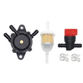 491922 Fuel Pump,698183 Shut off Valve with Fuel Filter for Honda Kohler Kawasaki JD BS Engines Garden Lawn Mower Tractors Replaces 691034 808656