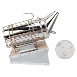 Beehive Smoker Stainless Steel Solid Wood Bee Smoker Beekeeping Equipment with Filter for Beekeeper Tool Gold