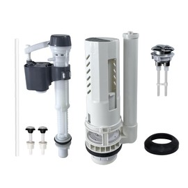 NANABIMIC 2-Inch Dual Flush Valve Replacement Kit for 2-Piece Toilets (11-16.5" Tank Height) | Fits 2.4"-2.8" Drain Holes | Includes Flush Valve with 1.5" Thread Push Button, Fill Valve, Gasket, Bolts