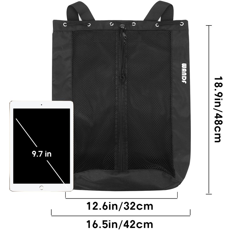WANDF Swim Bag Mesh Drawstring Backpack Beach Backpack for Swimming,