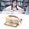 Large Capacity Pencil Case Multi Pocket Double Opening Cute Stationery