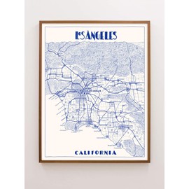 Vintage Los Angeles Map Print | City Print | LA city map and neighborhood print unframed 8 x 10, 11 x 14, 16 x 20, 24 x 30
