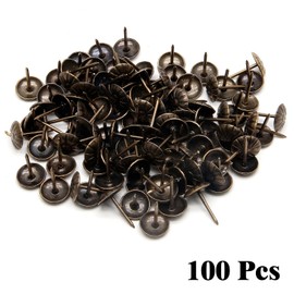 Piutouyar Daisy Antique Bronze Upholstery Tacks, Decorative Tack Stud, Furniture Tacks Pins 11mm x 16mm / 0.43 Inch x 0.63 Inch, Upholstery Nails for Sofa, Door, Jewelry Box(100Pcs)