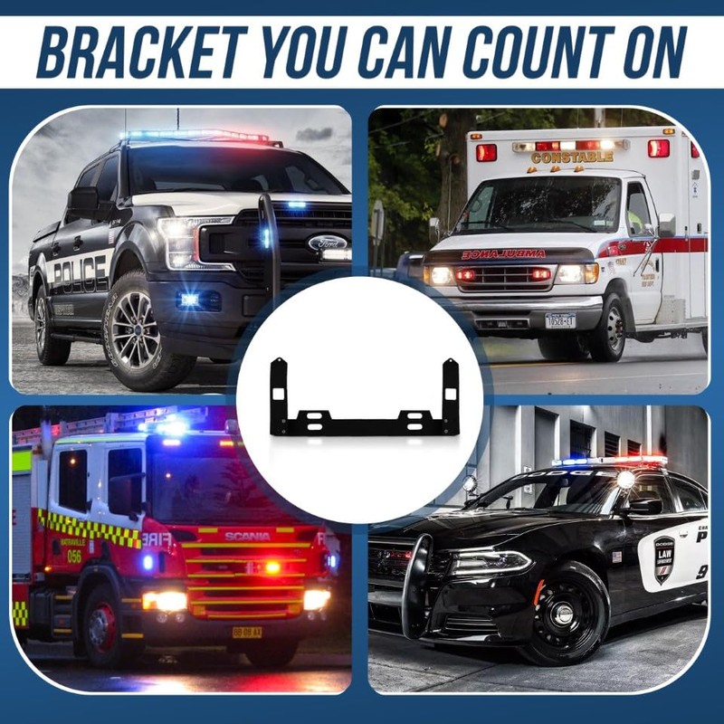 License Plate Bracket Mount for Feniex Quad Surface Mount and