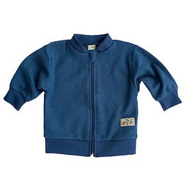 Lilano Wool/Silk Baby and Toddler Cardigan 70% Organic Wool 30% Silk Zip Up Cardigan, navy