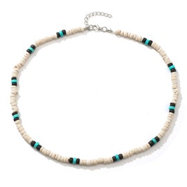 RSYHVG Men's surfer coconut shell wood bead necklace Men's niche high fashion vintage patchwork beaded collarbone chain,men's necklaces