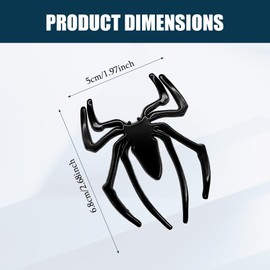 Zufoty 2PCS 3D Spider Emblems Badges Sticker, Metal Chrome Auto Badges, Cool Spider Logo Car Body Sticker, Universal Car Decoration Automotive Decals for Scratch Cover, Fit Most Vehicles