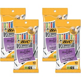 BIC BC27671 Pencil Xtra Life, Medium Point (0.7 mm), Total 40 Pencils (4 X 10 Count Packages)