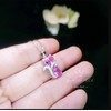 Pink Tourmaline Necklace Kitty Cat Pendant Diamond 18kgp @ Sterling