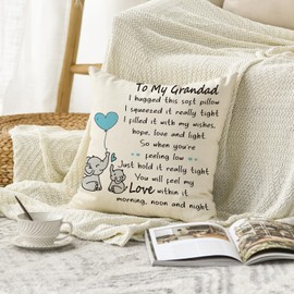 Artoid Mode Grandad Gifts From Granddaughter Grandson Grandpa Cushion Cover, 45x45 cm Decorative Father's Day Birthday Throw Pillow Cover Case Decor
