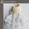 4-Piece White Rose Lace Dress for 5.9-6.7"(15-17cm) Dolls,Includes Dress,Straw Hat,Rhinestone