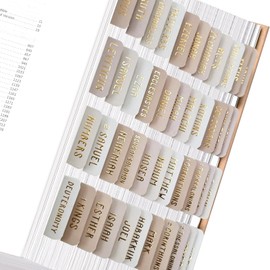 Laminated Bible Tabs for Women and Men, Bible Study Tabs, Bible Study Supplies, Large Print Bible Book Tabs for Women and Men, (Gold Foil Embossed Lettering) Bible Labels Index Tabs (Khaki)