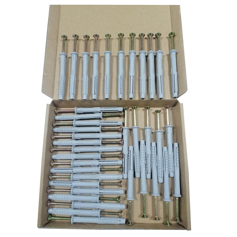 38 Pcs Heavy Duty Screws with Nylon Plugs, （4.9x85mm）& Wall