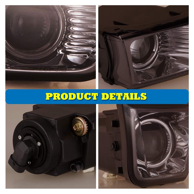 AUTOWIKI Fog Lights Fit for 2003-2005 Toyota 4Runner With Smoke